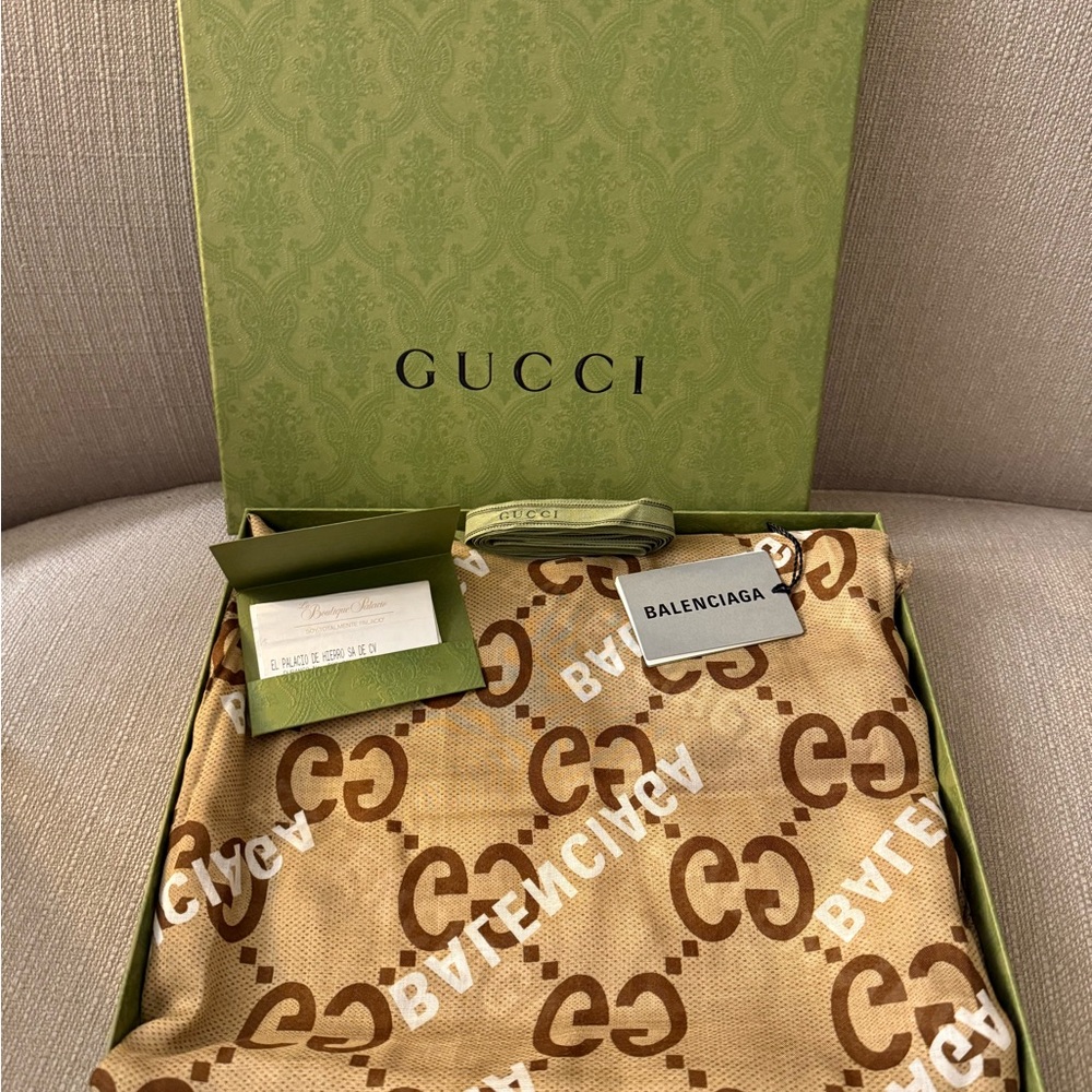 Gucci Tan and Brown Logo Scarf